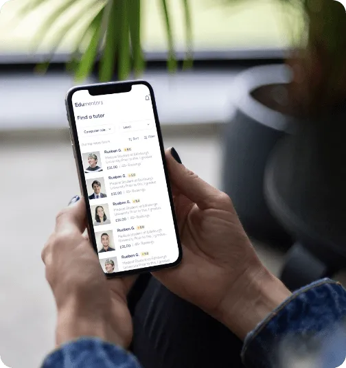user using mobile app